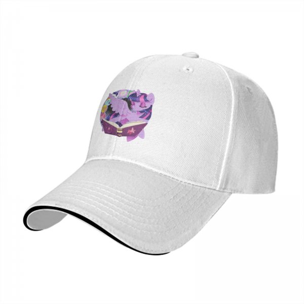 Black baseball cap with Twilight Sparkle reading magic book print