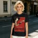 Olive t-shirt with vintage Dimitrescu red wine graphic print