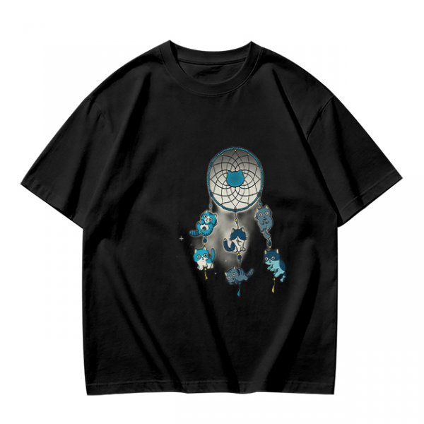 Olive T-Shirt With Dreamcatcher And Cute Cat Kittens Print