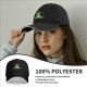 Black baseball cap with green ghostly villain silhouette graphic