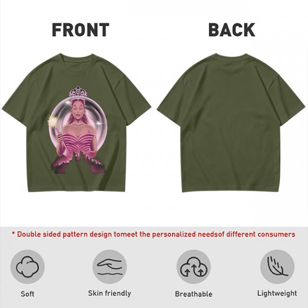 Olive T-Shirt With Glinda The Good Witch Graphic Print