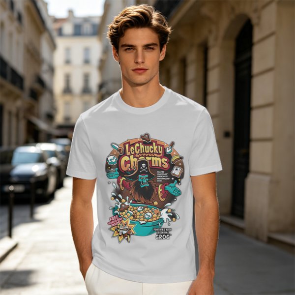 Olive T-Shirt With LeChucky Charms Pirate Cereal Graphic
