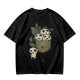 Olive T-shirt with Kodama Tree Spirits in Pocket and Leaves Print