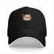 Black Baseball Cap With Cute Duck Warrior Knight Print