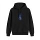 Black Hoodie With Cosmic Geometric Planet Graphic