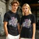 Olive T-Shirt with Anime Character Group Coffee Print