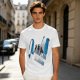 Olive Graphic T-Shirt With Futuristic Silhouette Figures Print