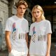Olive T-Shirt With Uncle Sam Hat And Fast Food Graphic Print