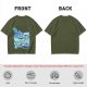 Olive green t-shirt with a slime jam graphic design