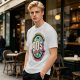 Olive green graphic t-shirt with 90s nostalgic print