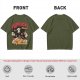 Olive green graphic t-shirt with playful pupperoni pizza dog design