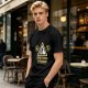 Olive T-Shirt With Coffee Search In Progress Warning Print