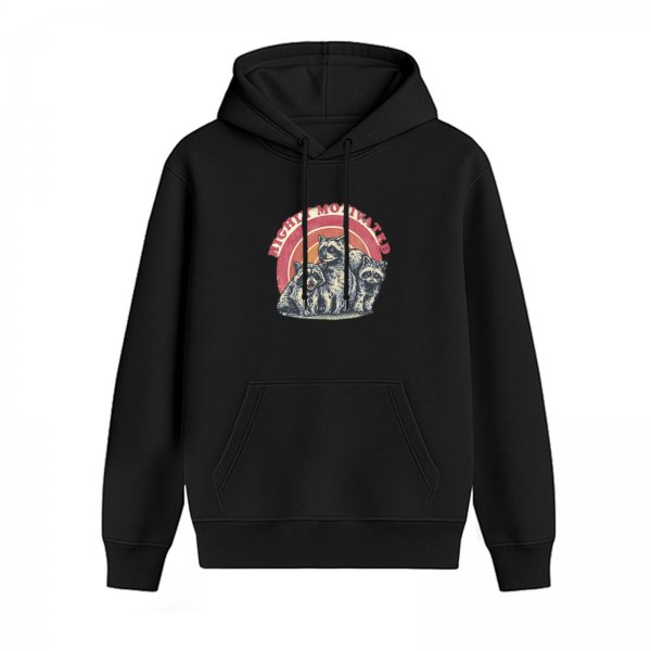 Highly Motivated Raccoon Graphic Black Hoodie