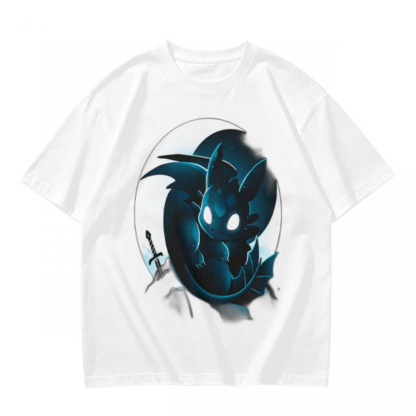 Olive T-Shirt With Glowing Dark Dragon Moon Print