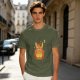 Olive T-Shirt With Cute Pumpkin Creature And Moon Star Print