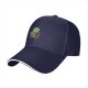 Black Baseball Cap With Cute Turtle Holding Coffee Cup Print