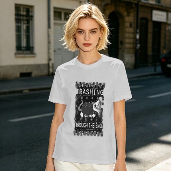 Trashing Through The Snow Christmas Rat Graphic T-Shirt