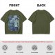 Olive T-Shirt Featuring Princess Mononoke Wolf Artwork