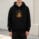Black hoodie with 'The Unknown' forest-themed graphic print