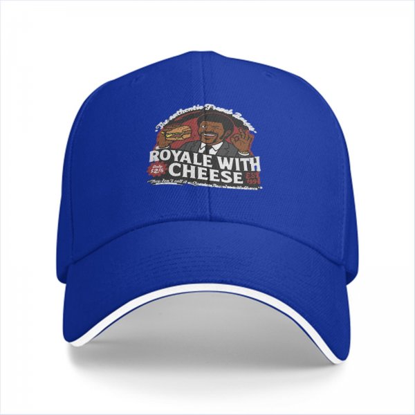 Black baseball cap with Royale with Cheese graphic print
