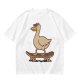 Olive T-Shirt Featuring a Cool Duck Wearing Sunglasses Riding a Skateboard