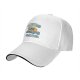 Black baseball cap with summer umbrella graphic and retro sun design