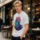 Olive T-Shirt With Vibrant Fantasy Creature Graphic Print