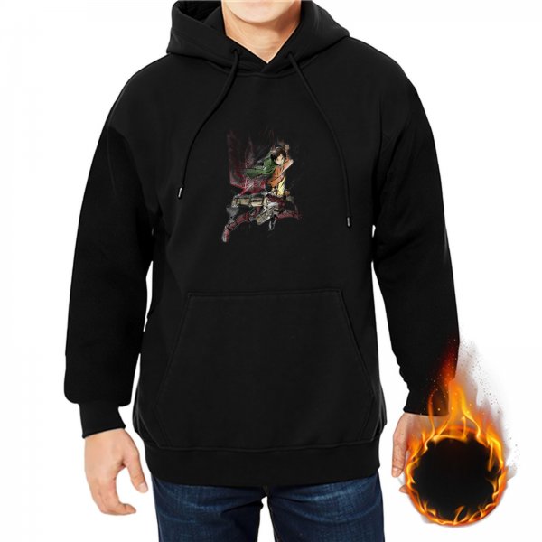 Black hoodie with detailed graphic artwork on the chest