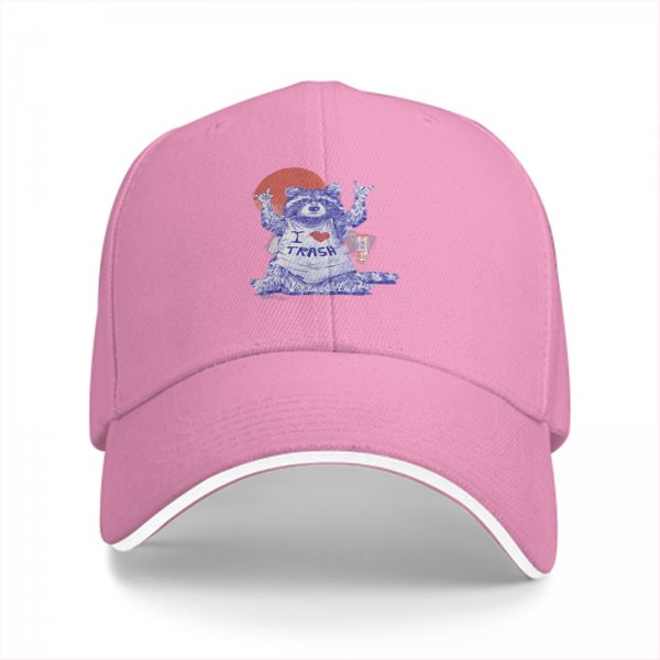 Black Baseball Cap With Raccoon I Love Trash Graphic