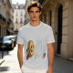 Olive T-Shirt With Cartoon Running Hamburger Character Print