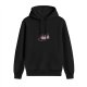 Black Hoodie With Lying Rat Graphic Print
