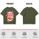 Olive T-Shirt Featuring a Cute Pink Axolotl Eating Ramen