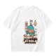 Olive T-Shirt With Funny Cat Graphic 'Catholic' Print