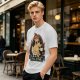 Olive T-Shirt Featuring the 'This Is Fine' Dog in Flames Holding Coffee