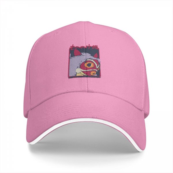 Black Baseball Cap With Princess Mononoke Mask Art Print