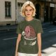 Olive T-Shirt With Funny Hamlet Ham And Skull Graphic Print