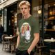 Olive T-Shirt With Funny Sushi Laundry Rack Graphic
