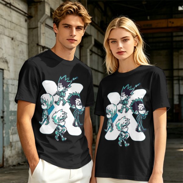 Hunter x Hunter Chibi Characters Graphic Olive T-Shirt