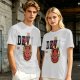 Olive T-Shirt with Red Devil Cat Graphic and The Dev Print