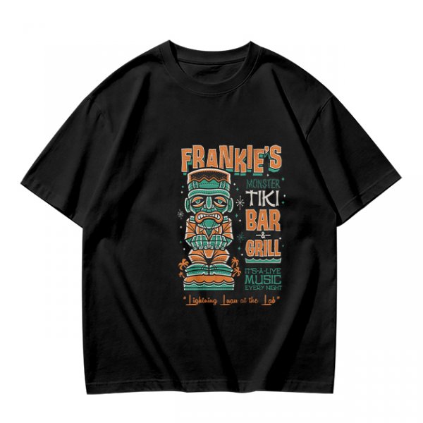 Frankie's Monster Tiki Bar Grill Themed Graphic T-Shirt
