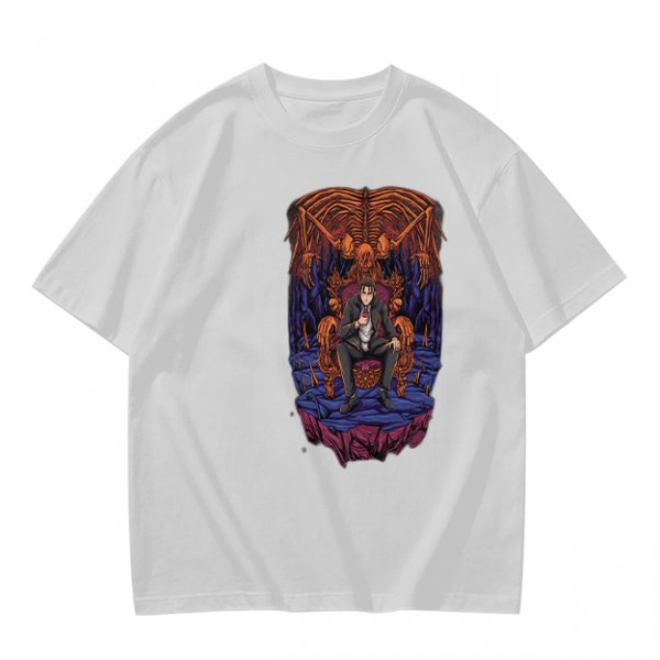 Olive Graphic T-Shirt With Dark Throne Skeleton Art Print