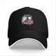 Black baseball cap with Spirited Away Haku and Chihiro anime floral print