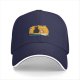 Black Baseball Cap with Cat and Shiba Inu Graphic Print