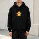 Black hoodie with cute smiling yellow star graphic print