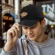 Black Baseball Cap with Ramen Bowl Graphic Print