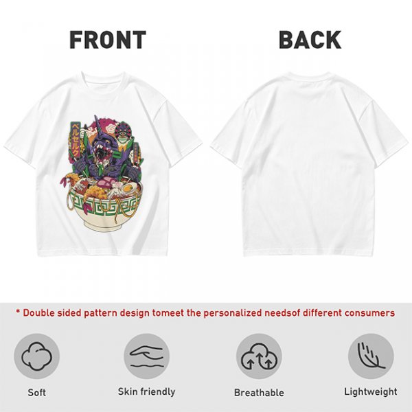 Anime Mecha Robot Ramen Bowl Graphic T-Shirt