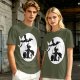 Olive Halloween Witch Silhouette Graphic Short Sleeve T-Shirt
