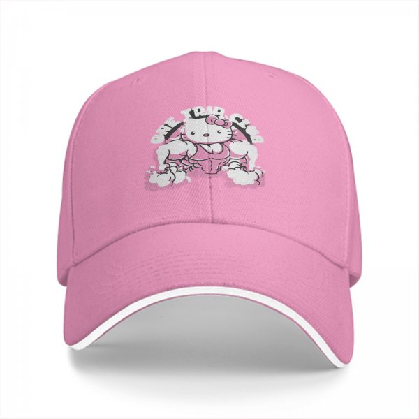 Black Baseball Cap With Buff Hello Kitty One Trip Club Print