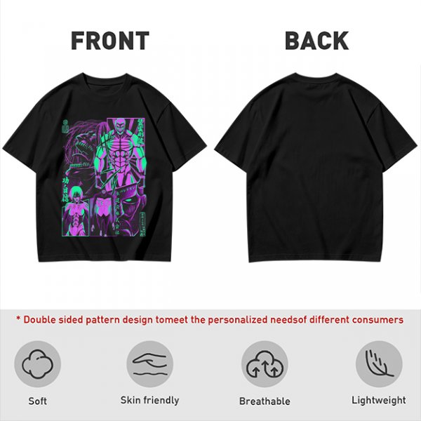 Attack on Titan Anime Villains Neon Graphic T-Shirt