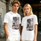 Olive T-Shirt with Japanese Ukiyo-e Dragon and Wave Print